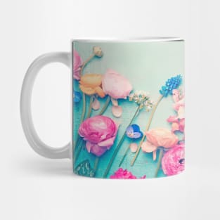 Pastel Peony Flower Garden Mug